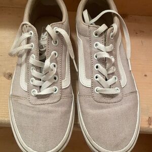 Vans Beige and White Athletic Shoes